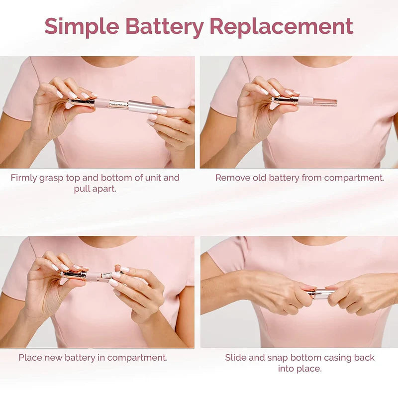 Finishing Touch Flawless Brows Eyebrow Hair Remover for Women with LED Light, Painless Precision Face Razor & Brow Trimmer